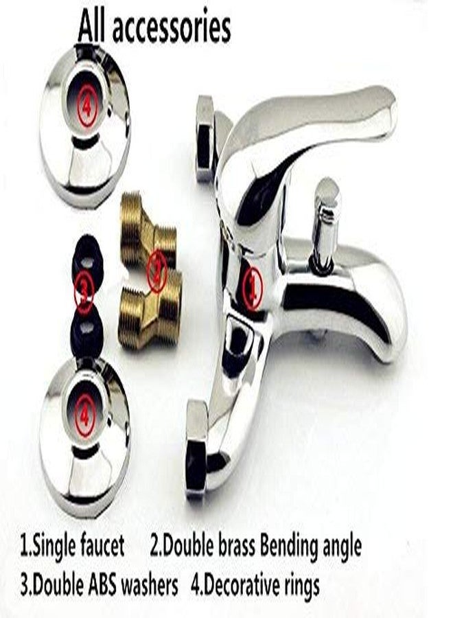 دريزل خلاط حائط للحمام من DRIZZLE Dolphin ذو ذراع واحد، 2 في 1 للماء الساخن والبارد - كروم - Image 4